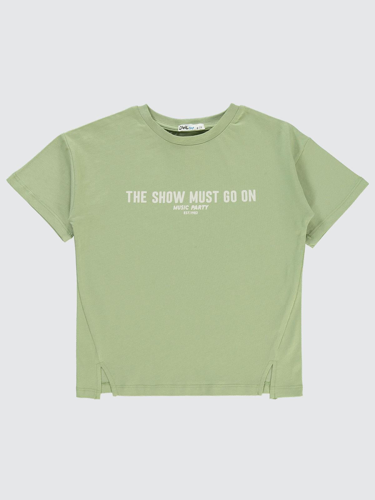 Civil Boys The Show Must Go On Baskılı 10-13 Yaş Tişört - Haki