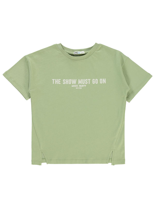 Civil Boys The Show Must Go On Baskılı 10-13 Yaş Tişört - Haki