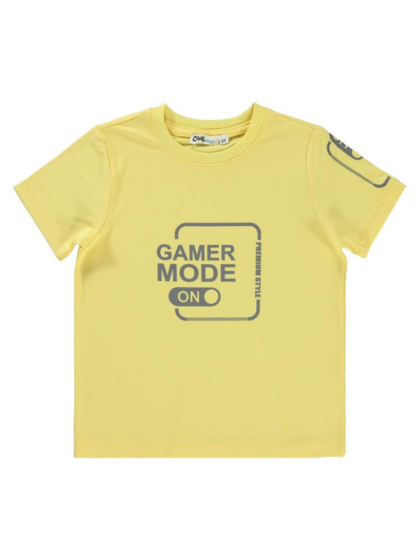 Civil Boys Gamer Mode Reflektör Baskılı 2-5 Yaş Tişört - Sarı