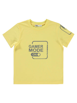 Civil Boys Gamer Mode Reflektör Baskılı 2-5 Yaş Tişört - Sarı