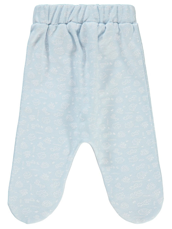 Civil Baby Safari Baskılı Patikli 1-6 Ay Tek Alt Bebe - Mavi