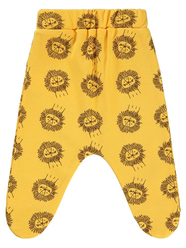 Civil Baby Aslan Empirme Baskılı Patikli 1-6 Ay Tek Alt Bebe - Hardal