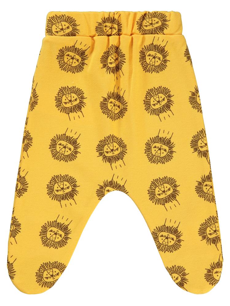 Civil Baby Aslan Empirme Baskılı Patikli 1-6 Ay Tek Alt Bebe - Hardal