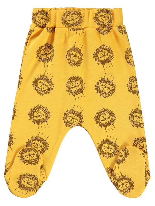 Civil Baby Aslan Empirme Baskılı Patikli 1-6 Ay Tek Alt Bebe - Hardal