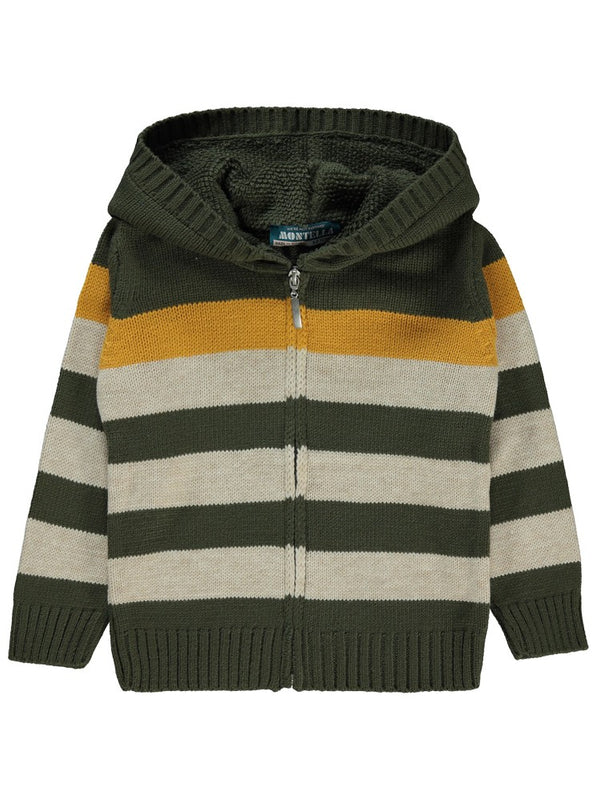 Montella Kapüşonlu Fermuarlı 1-5 Yaş Hırka - Haki