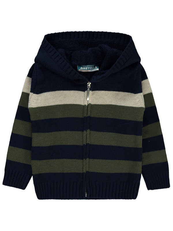 Montella Kapüşonlu Fermuarlı 1-5 Yaş Hırka - Lacivert