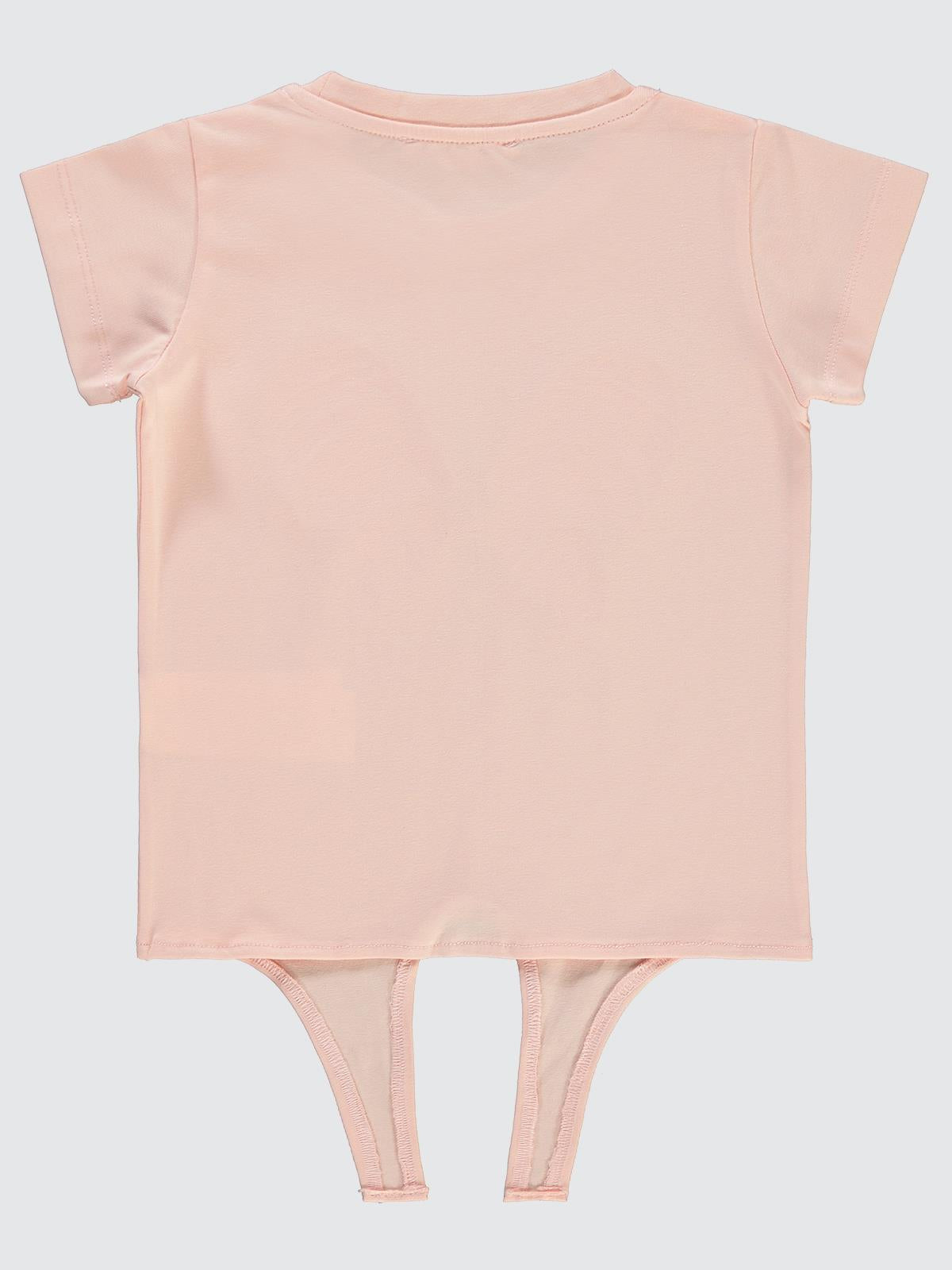 Civil Girls Kelebek Baskılı 2-5 Yaş Tişört - Pudra