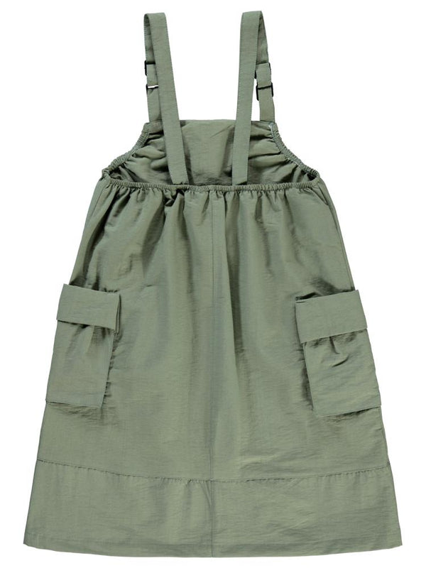 Civil Girls Askılı Körük Cepli 6-9 Yaş Elbise - Haki