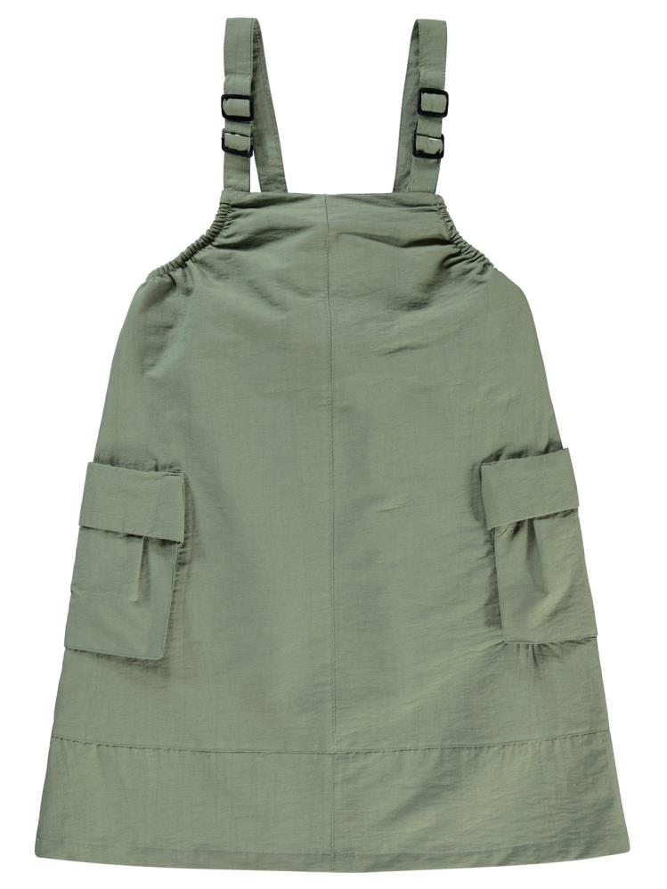 Civil Girls Askılı Körük Cepli 6-9 Yaş Elbise - Haki