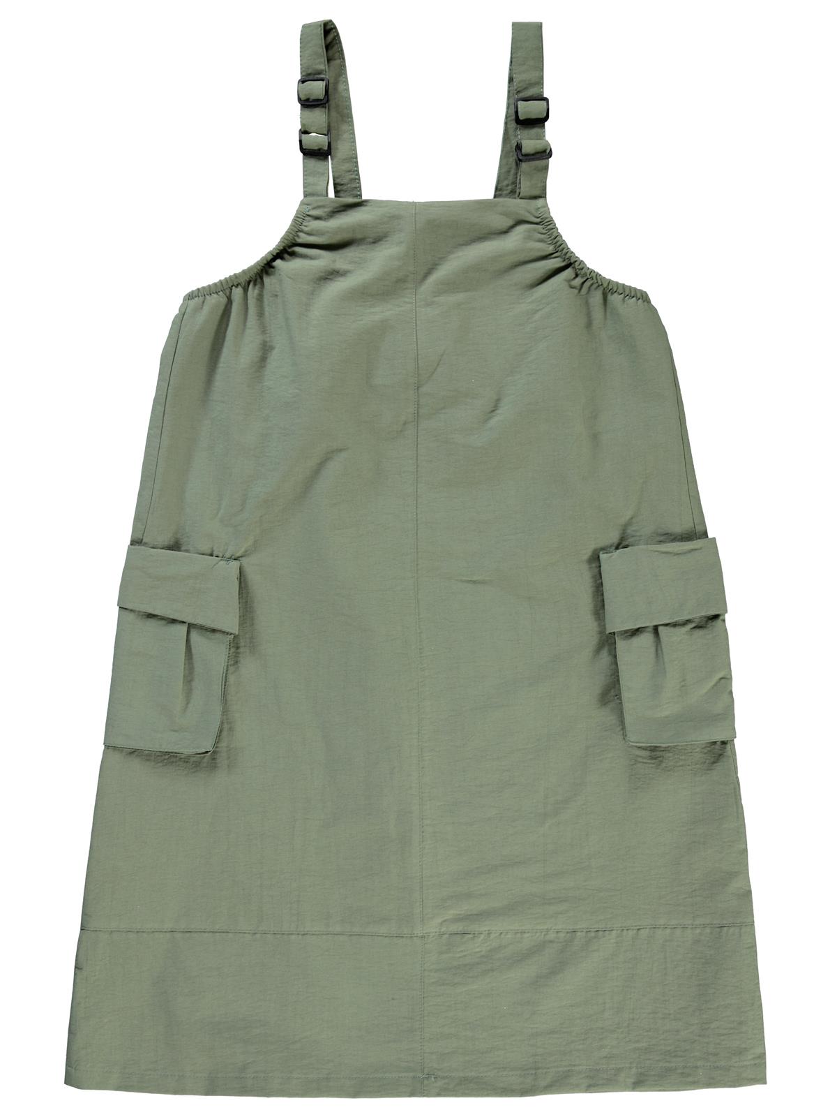 Civil Girls Askılı Körük Cepli 10-13 Yaş Elbise - Haki