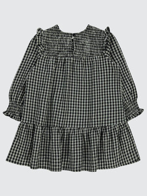 Civil Girls Ekose Desenli 6-9 Yaş Elbise - Gri