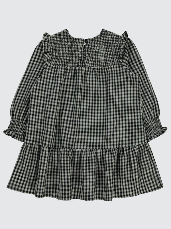 Civil Girls Ekose Desenli 10-13 Yaş Elbise - Gri