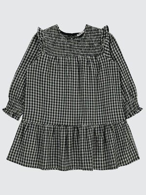 Civil Girls Ekose Desenli 6-9 Yaş Elbise - Gri