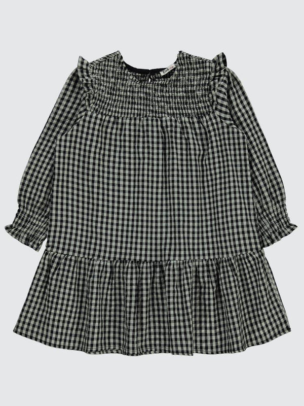 Civil Girls Ekose Desenli 10-13 Yaş Elbise - Gri