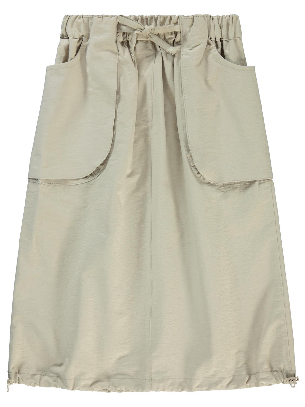 Civil Girls Körük Cepli Uzun 6-9 Yaş Etek - Bej