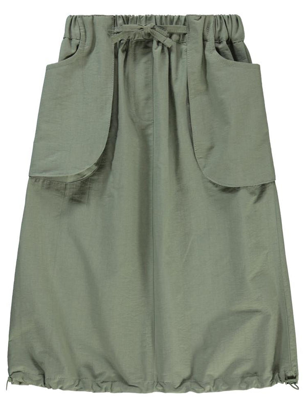 Civil Girls Körük Cepli Uzun 6-9 Yaş Etek - Haki