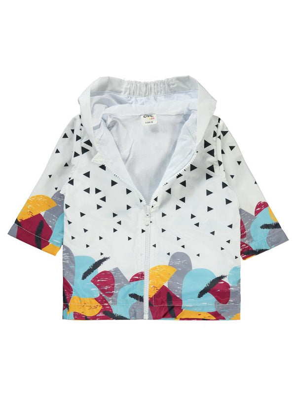 Civil Baby Renkli Baskılı 6-18 Ay Yağmurluk - Beyaz