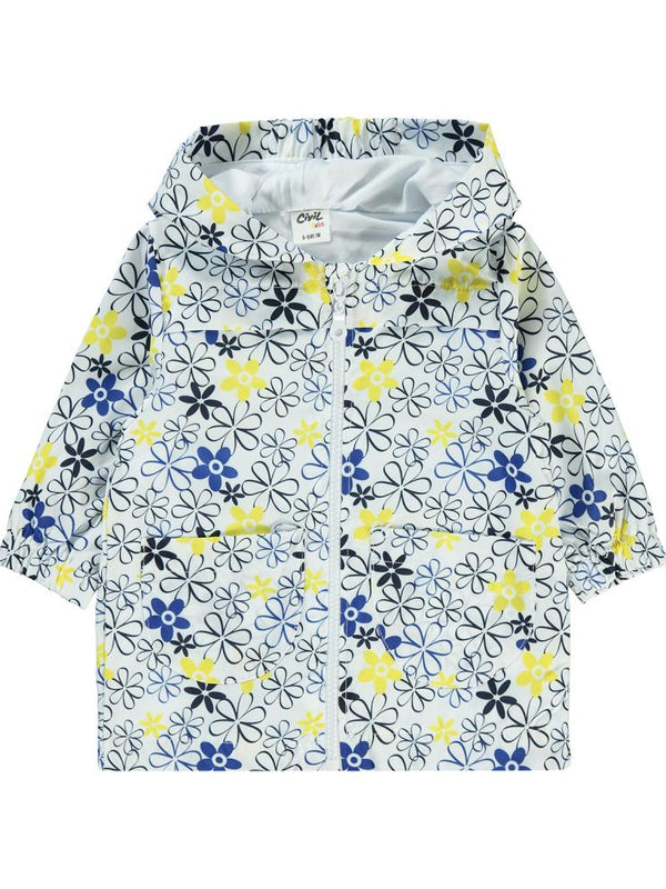 Civil Baby Çiçek Empirmeli 6-18 Ay Yağmurluk - Beyaz