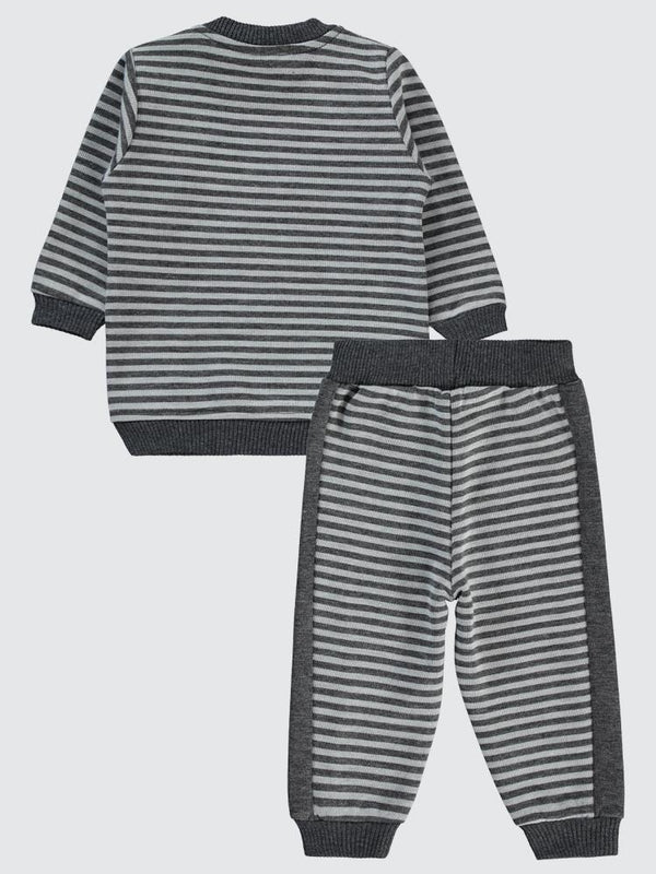 Civil Baby Gökkuşağı Baskılı 6-18 Ay Takım - Gri