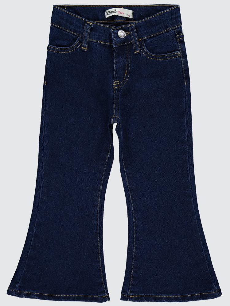 Civil Girls İspanyol Paça 2-5 Yaş Pantolon - Mavi
