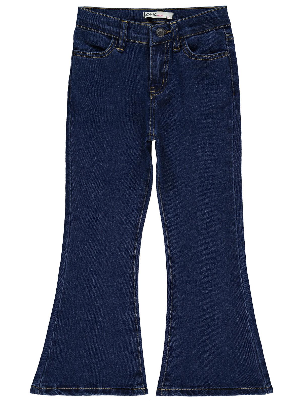 Civil Girls İspanyol Paça 6-9 Yaş Pantolon - Mavi