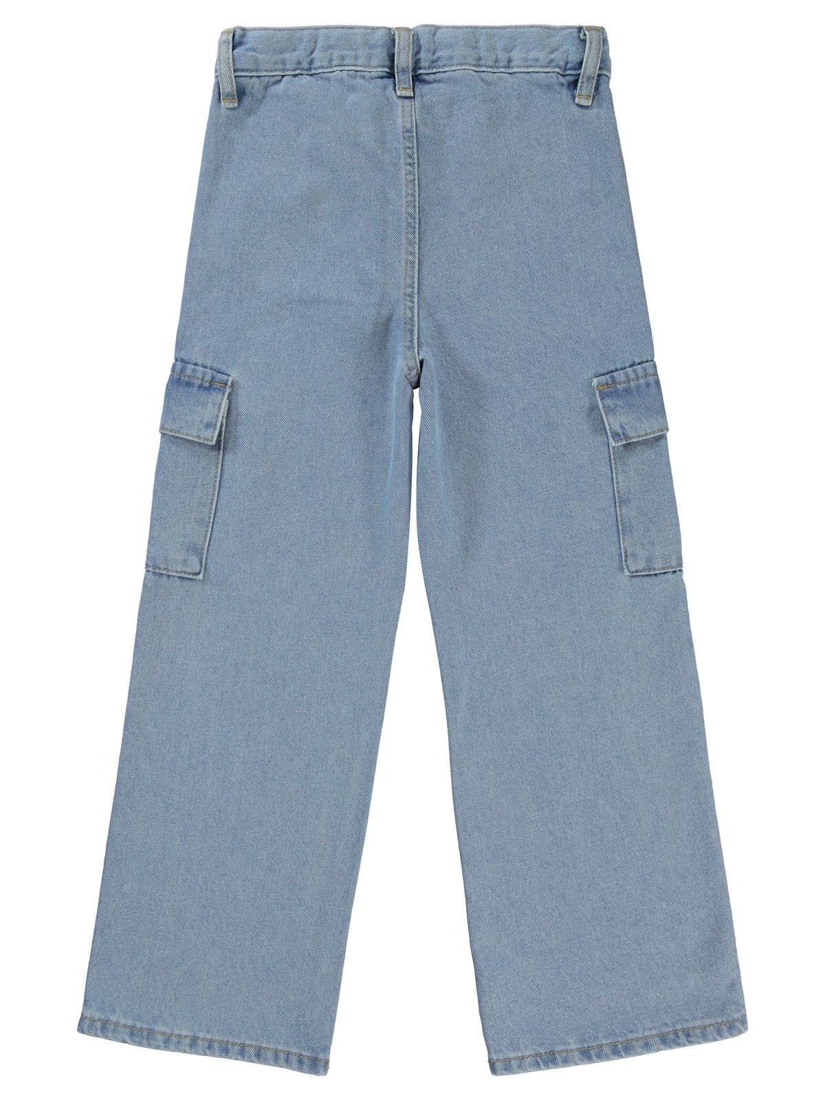 Civil Girls Kargo Cepli 6-9 Yaş Pantolon - Mavi