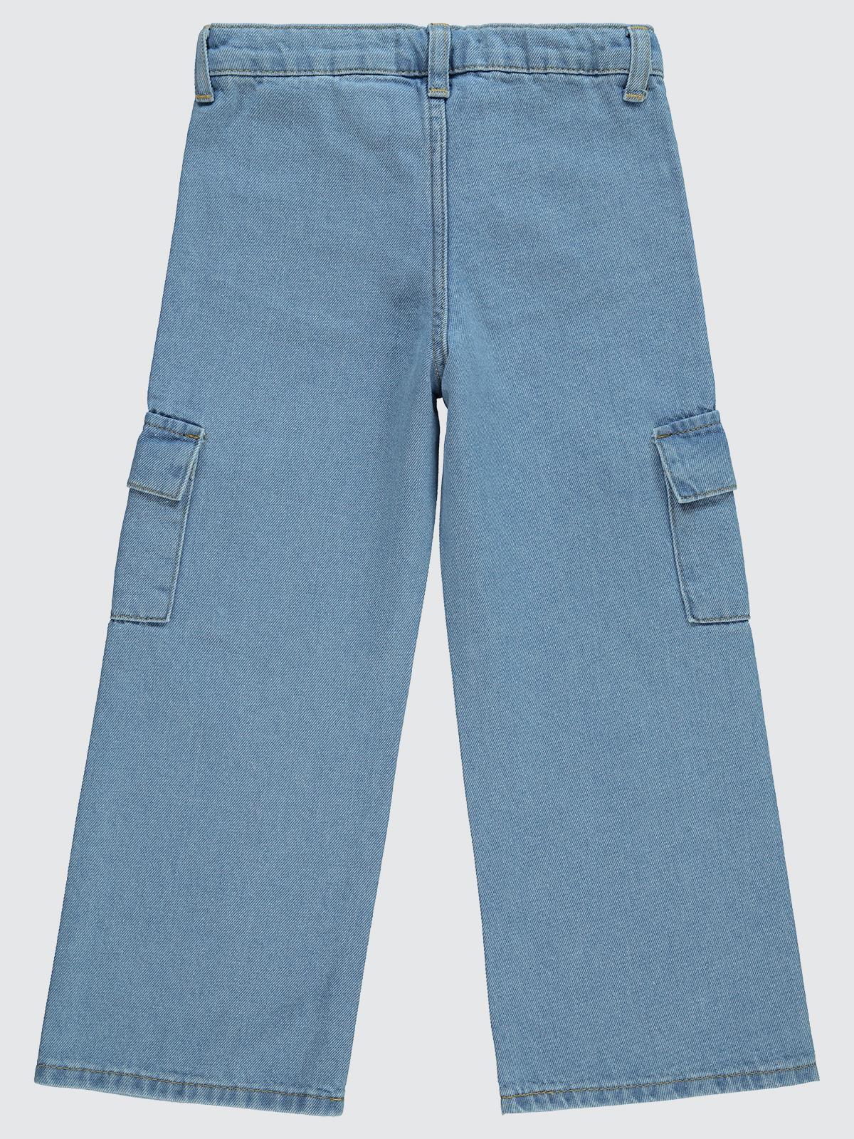 Civil Girls Kargo Cepli 6-9 Yaş Pantolon - Mavi