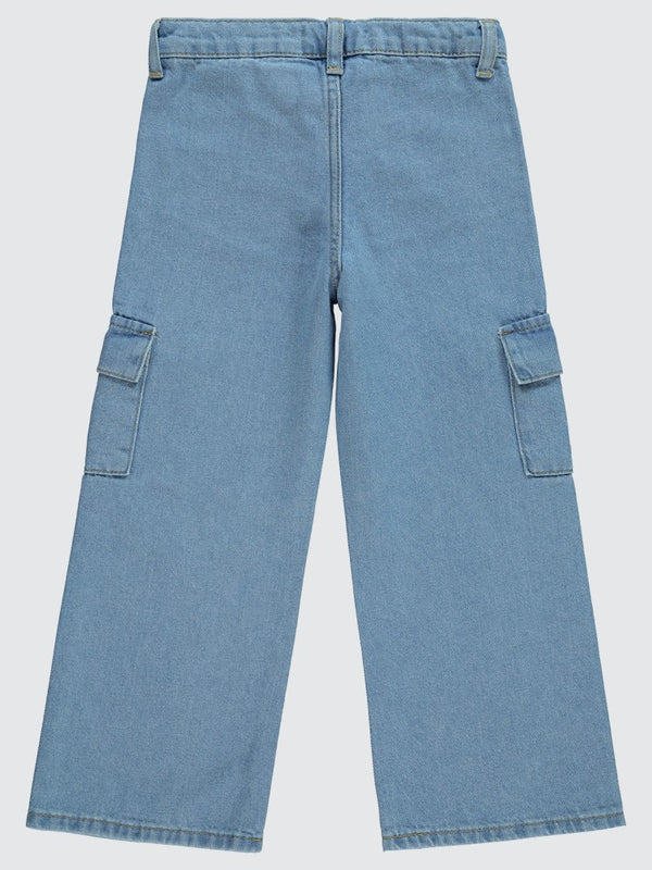 Civil Girls Kargo Cepli 6-9 Yaş Pantolon - Mavi