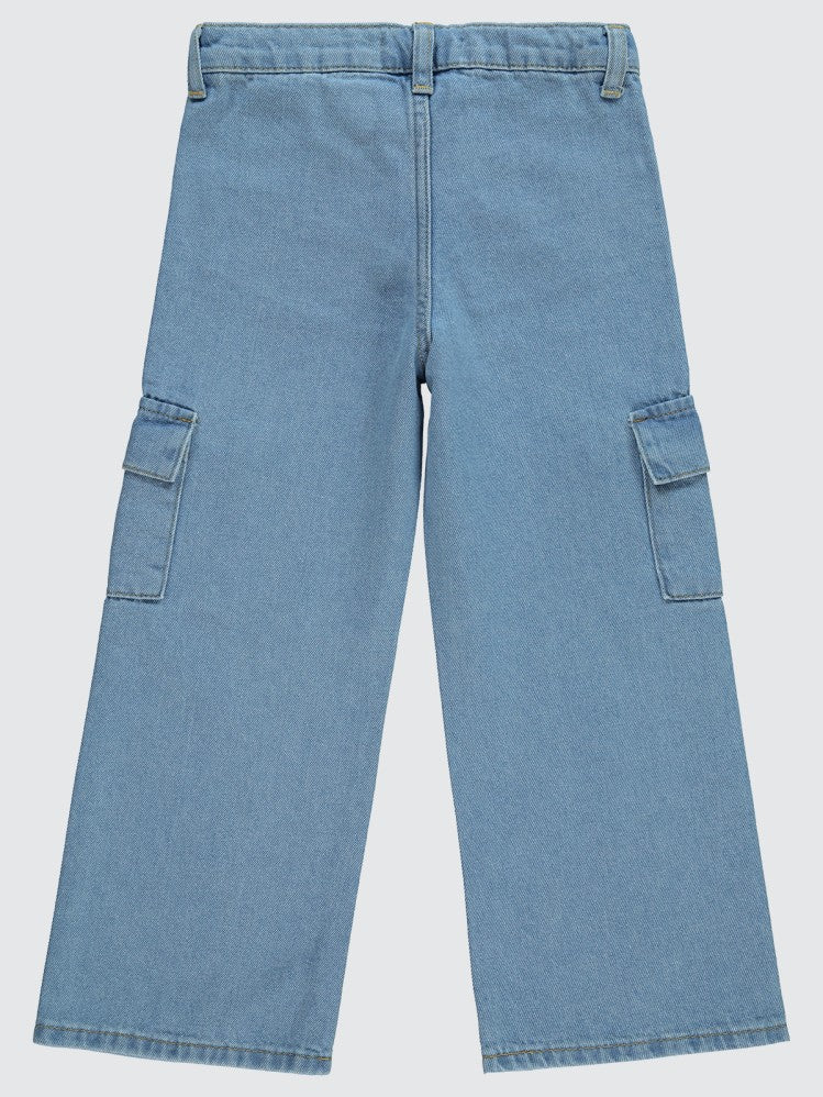 Civil Girls Kargo Cepli 6-9 Yaş Pantolon - Mavi