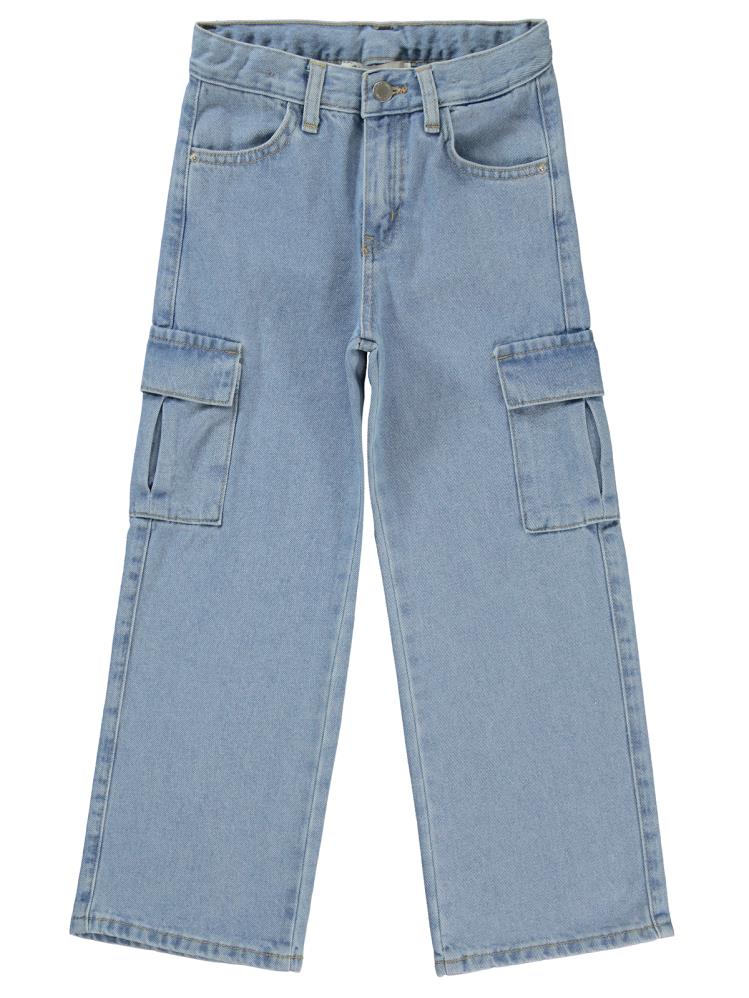 Civil Girls Kargo Cepli 6-9 Yaş Pantolon - Mavi