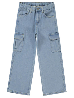 Civil Girls Kargo Cepli 6-9 Yaş Pantolon - Mavi