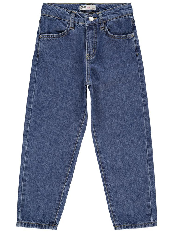 Civil Girls Mom Jean 6-9 Yaş Pantolon - Mavi