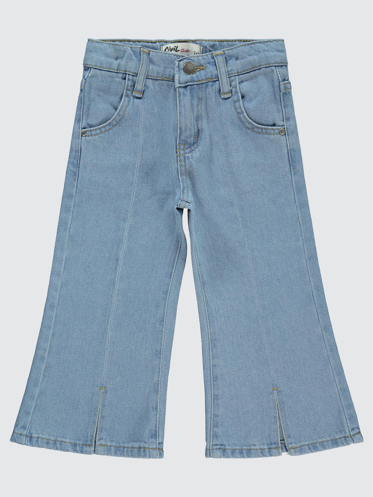Civil Girls Yırtmaçlı 2-5 Yaş Pantolon - Mavi