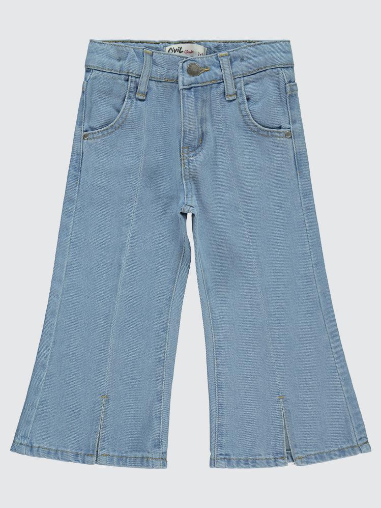 Civil Girls Yırtmaçlı 2-5 Yaş Pantolon - Mavi