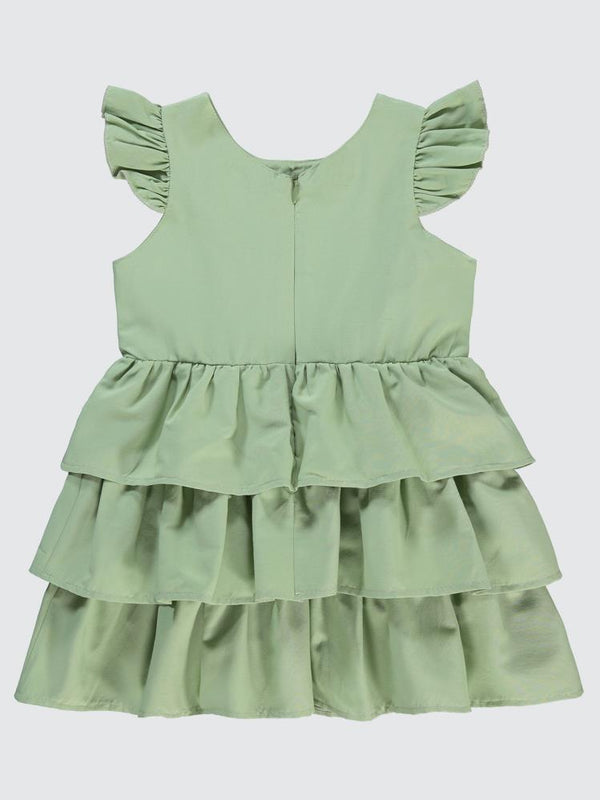 Civil Girls Fiyonklu 2-5 Yaş Elbise - Yeşil