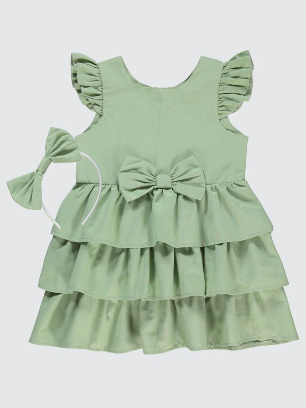 Civil Girls Fiyonklu 2-5 Yaş Elbise - Yeşil