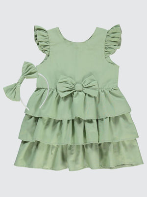 Civil Girls Fiyonklu 2-5 Yaş Elbise - Yeşil