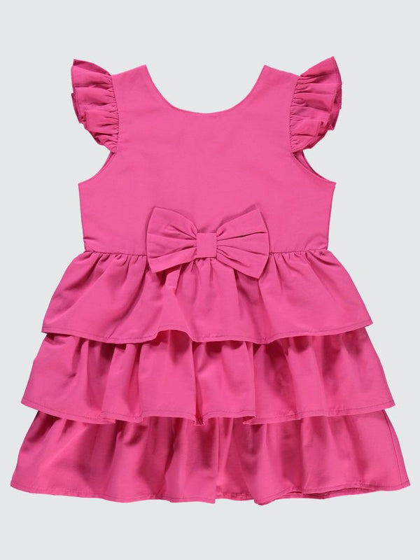 Civil Girls Fiyonklu 2-5 Yaş Elbise - Fusya