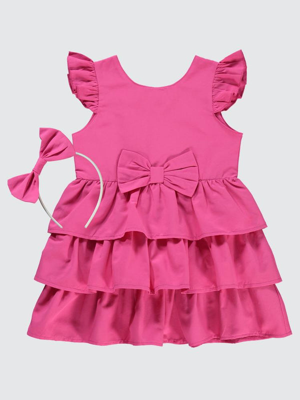 Civil Girls Fiyonklu 2-5 Yaş Elbise - Fusya