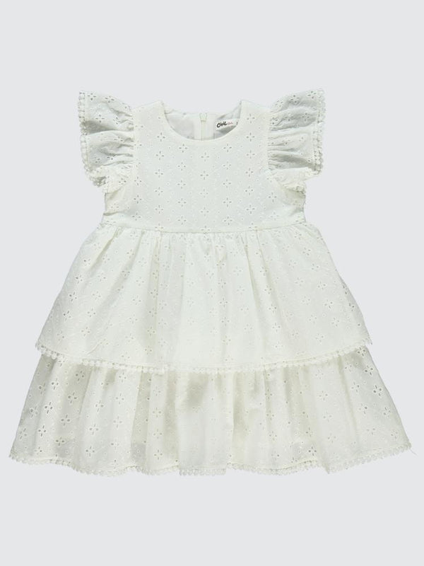 Civil Girls Dantel 2-5 Yaş Elbise - Ekru