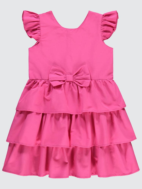 Civil Girls Fiyonklu 6-9 Yaş Elbise - Fusya