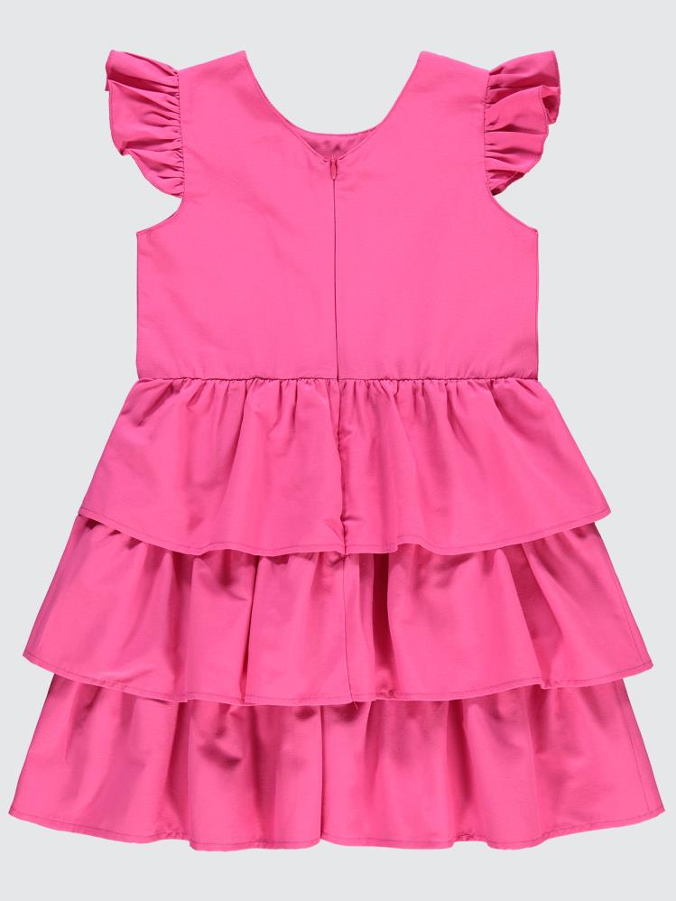 Civil Girls Fiyonklu 6-9 Yaş Elbise - Fusya