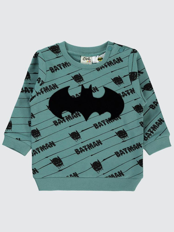 Batman Erkek Bebek Sweatshirt 6-18 Ay  - Yeşil