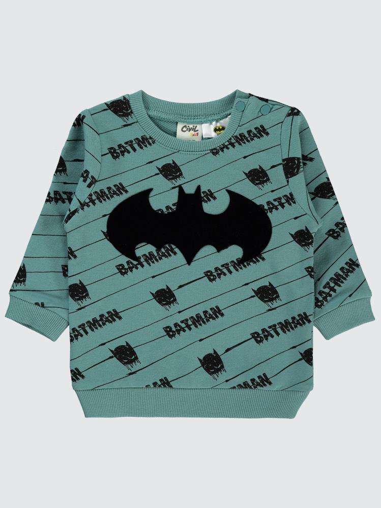 Batman Erkek Bebek Sweatshirt 6-18 Ay  - Yeşil