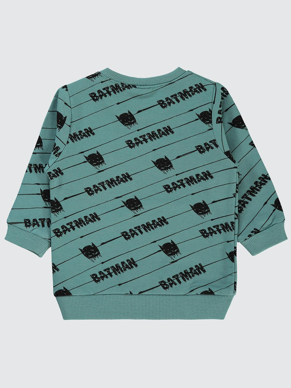 Batman Erkek Bebek Sweatshirt 6-18 Ay  - Yeşil