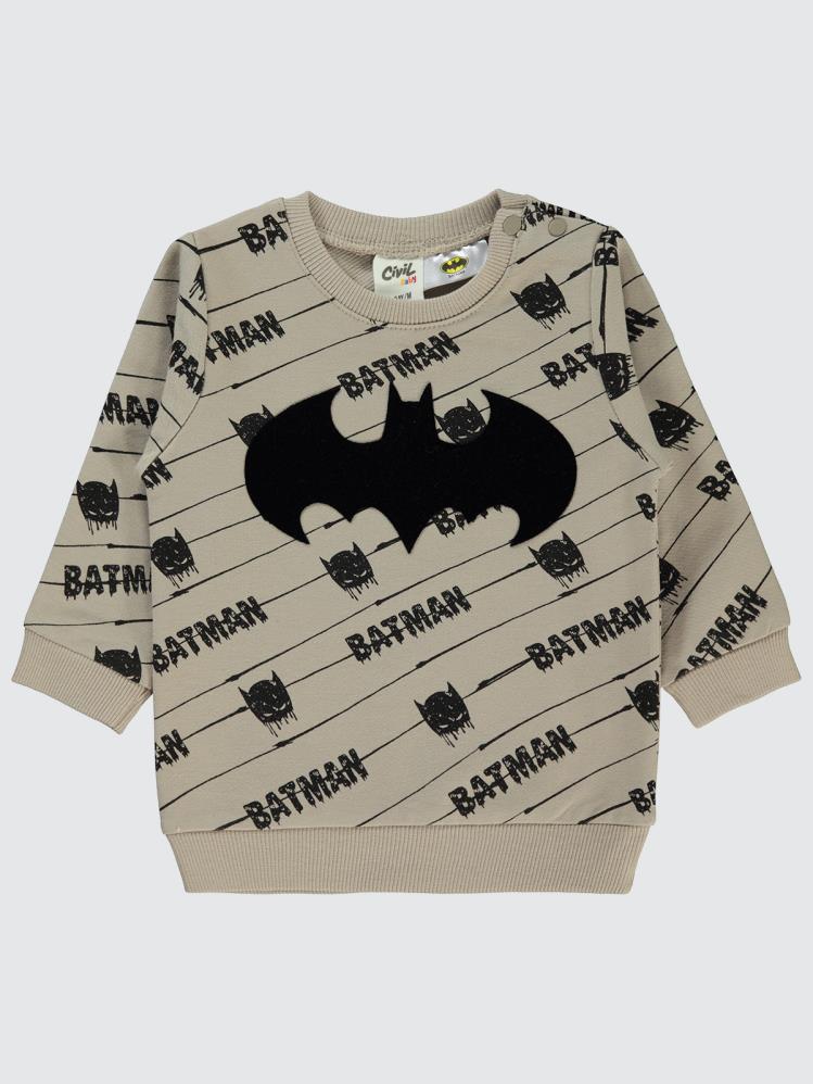 Batman Erkek Bebek Sweatshirt 6-18 Ay  - Bej