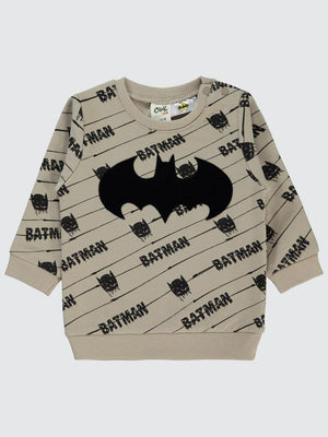 Batman Erkek Bebek Sweatshirt 6-18 Ay  - Bej
