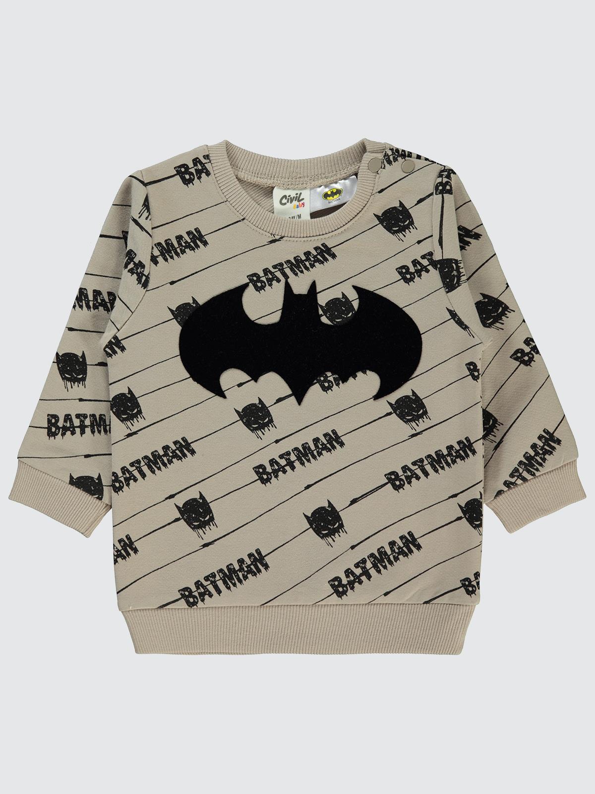 Batman Erkek Bebek Sweatshirt 6-18 Ay  - Bej