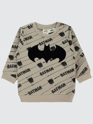 Batman Erkek Bebek Sweatshirt 6-18 Ay  - Bej