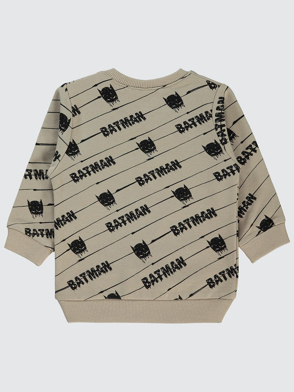 Batman Erkek Bebek Sweatshirt 6-18 Ay  - Bej